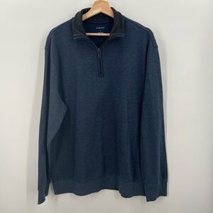 Van Hausen Blue/Black Mens Pullover 1/4 zipper Large